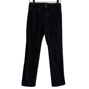 Quince Women Black Mid Rise Slim Straight Jeans Stretch Denim Size 25